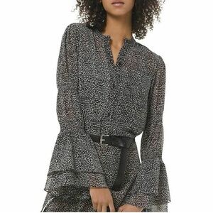 Michael kors leopard blouse and skirt